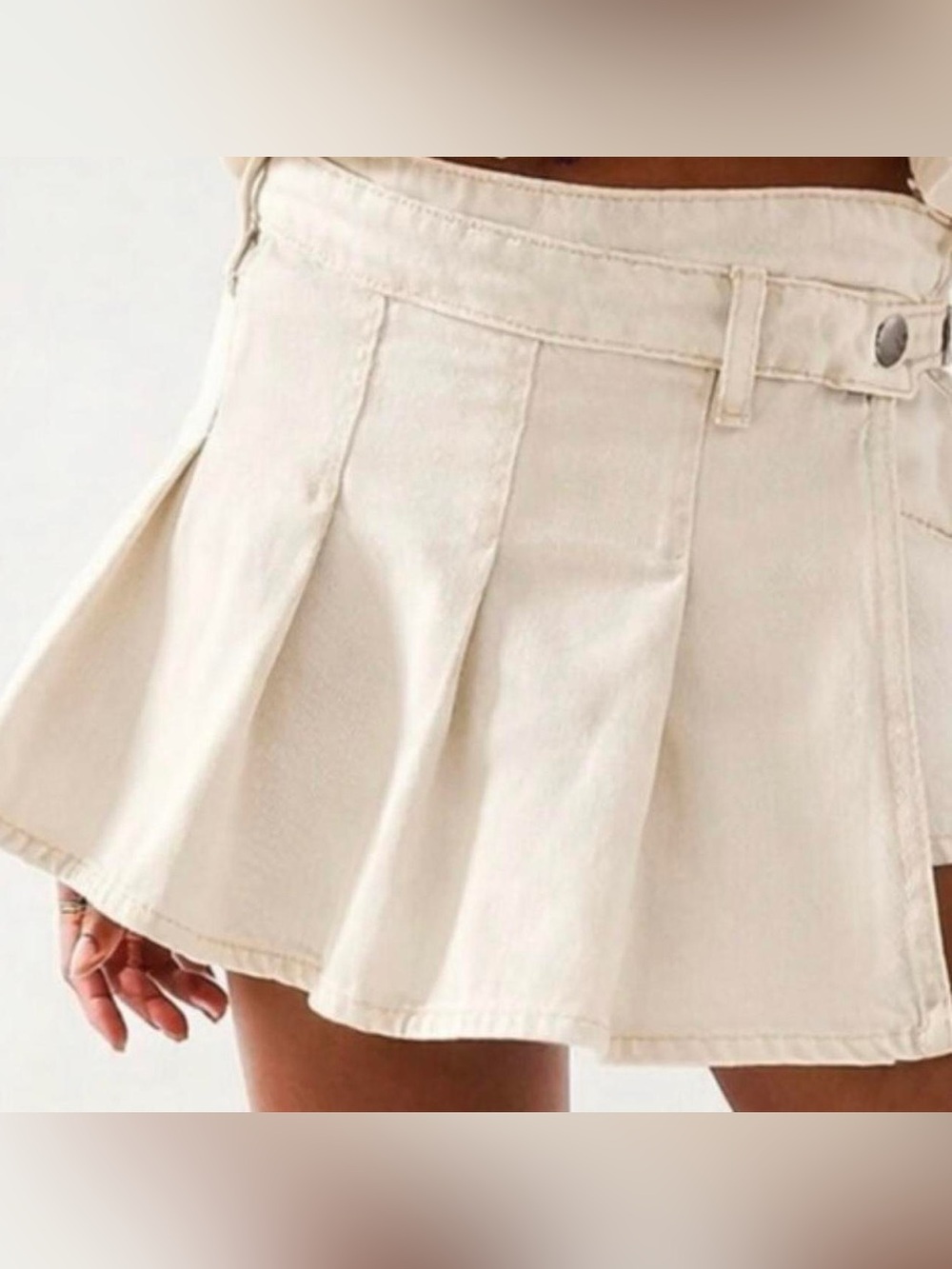 We The Free Pleated Mini Skort - NWT Ivory Size 25